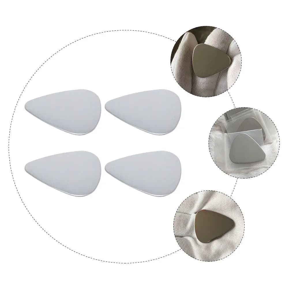 Set di 4 Plettri Premium in Acciaio Inossidabile per Chitarra Elettrica, Acustica, Basso e Ukulele - Accessori per Strumenti Musicali