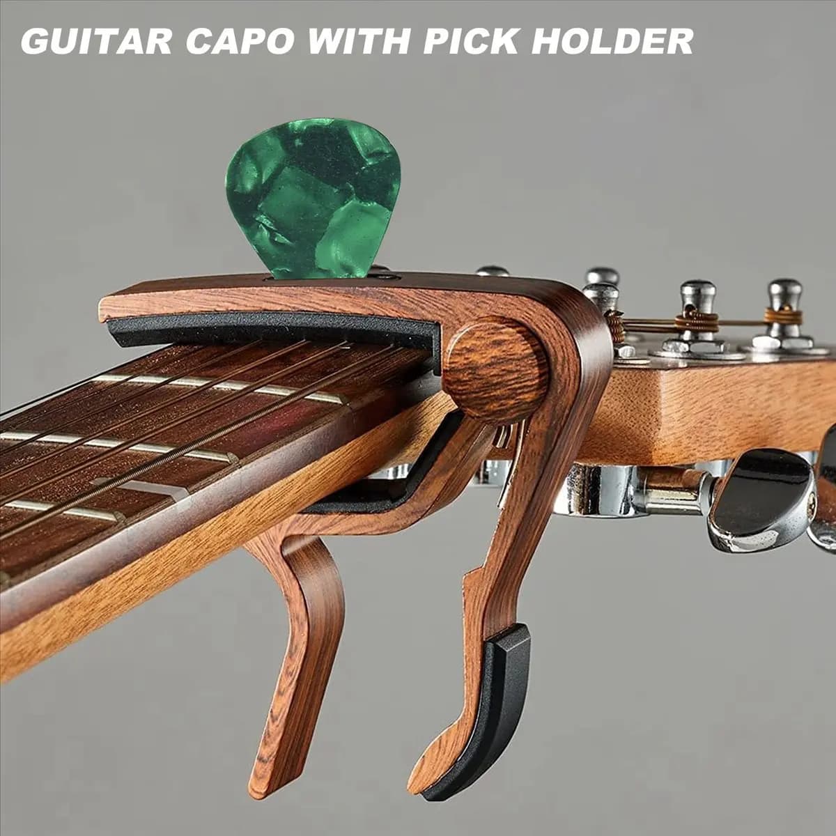 New Arrival Fashion Guitar Capo with Pick Holder and 4 Guitar Picks for Acoustic Electric Guitar Ukulele Mandolin Banjo