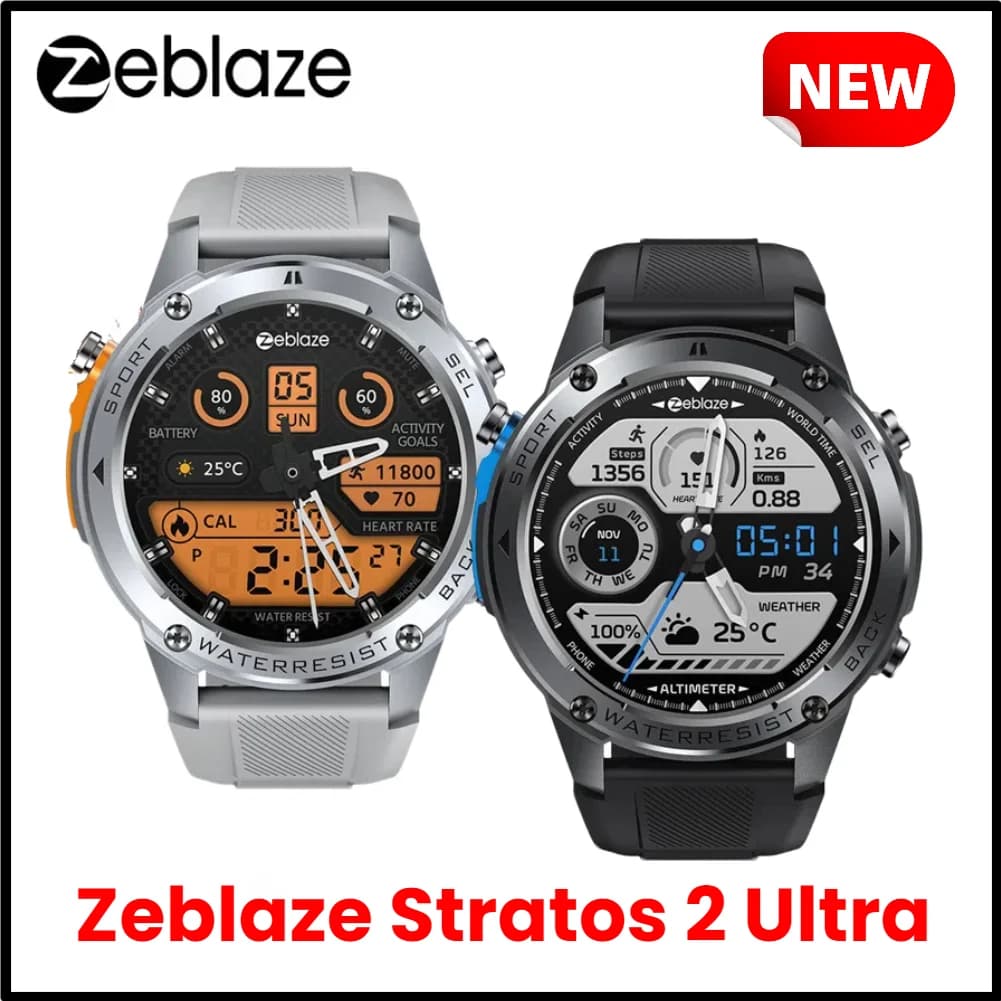 Zeblaze Stratos 2 Ultra GPS Smart Watch Fitness Tracker 10 ATM Zeblaze Stratos 2 Ultra GPS Smartwatch cardiofrequenzimetro e Monitor Spo2