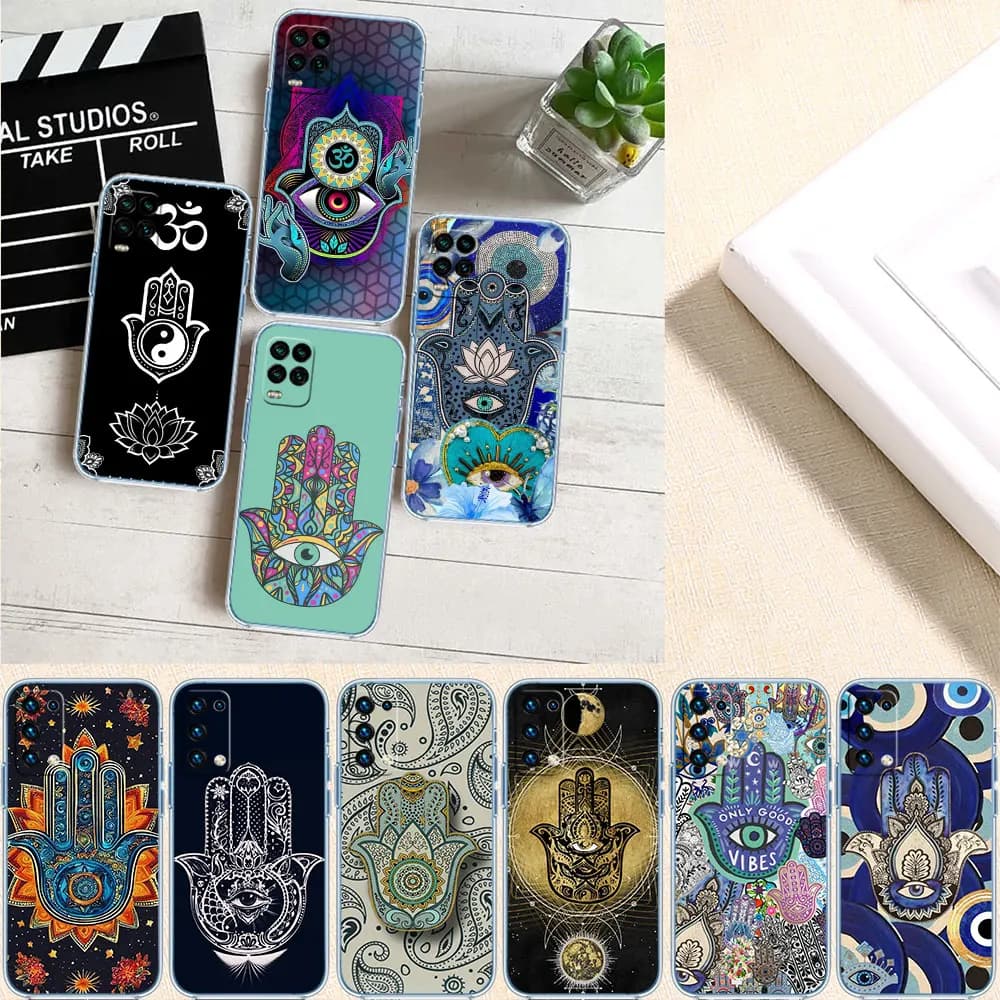 VY50 Hamsa Hand Amulet Phone Case for Motorola Moto G10 G20 G30 G31 G32 G34 G35 G41 G42 G50 G51 G52 G55 G60 G60S G62 G71 G72 G75