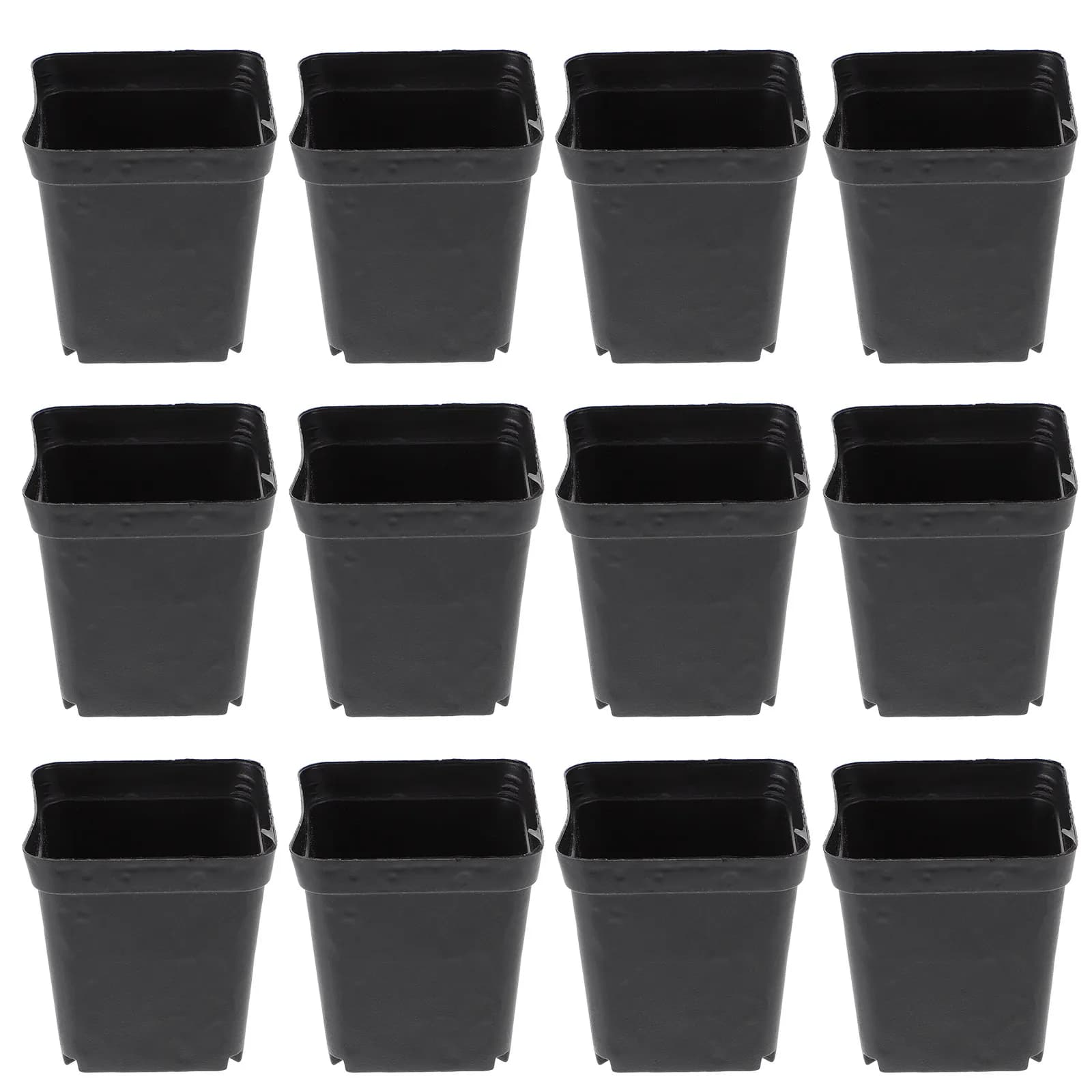 50Pcs Small Square Plastic Flower Pots for Seed Starting Cutting Propagation and Nursery Use Drainage Holes Elegant Design