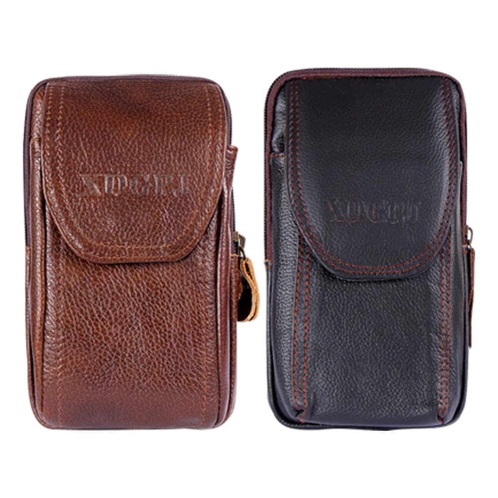 Marsupio in pelle di vacchetta per uomo Cintura Bum Pouch Borse Borsa da uomo Porta carte Piccolo marsupio Uomo Mini borsa Portamonete