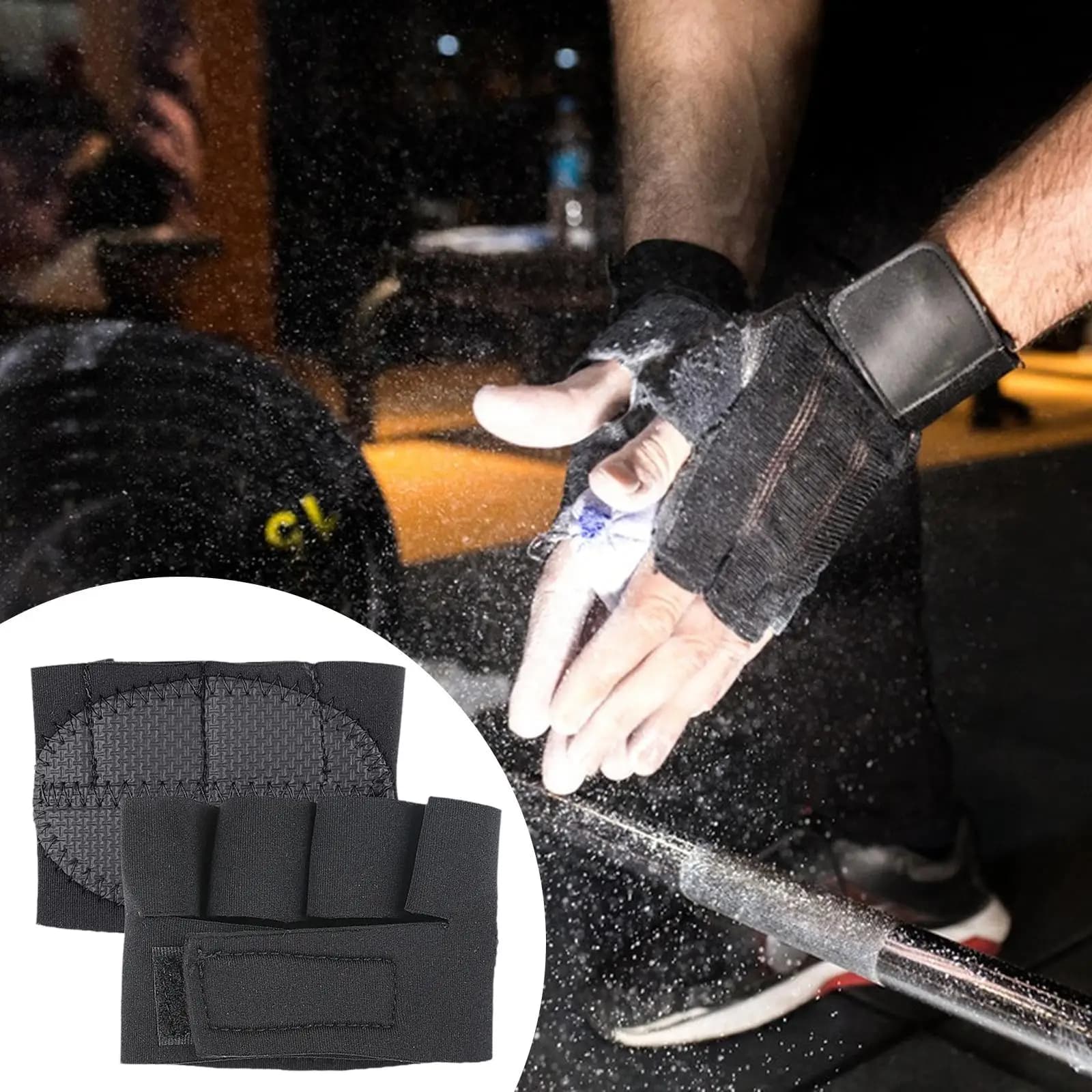 Unisex Gym Gloves Four Finger Grip Palm Guard Adjustable Closure for Cross Training and Strength Work