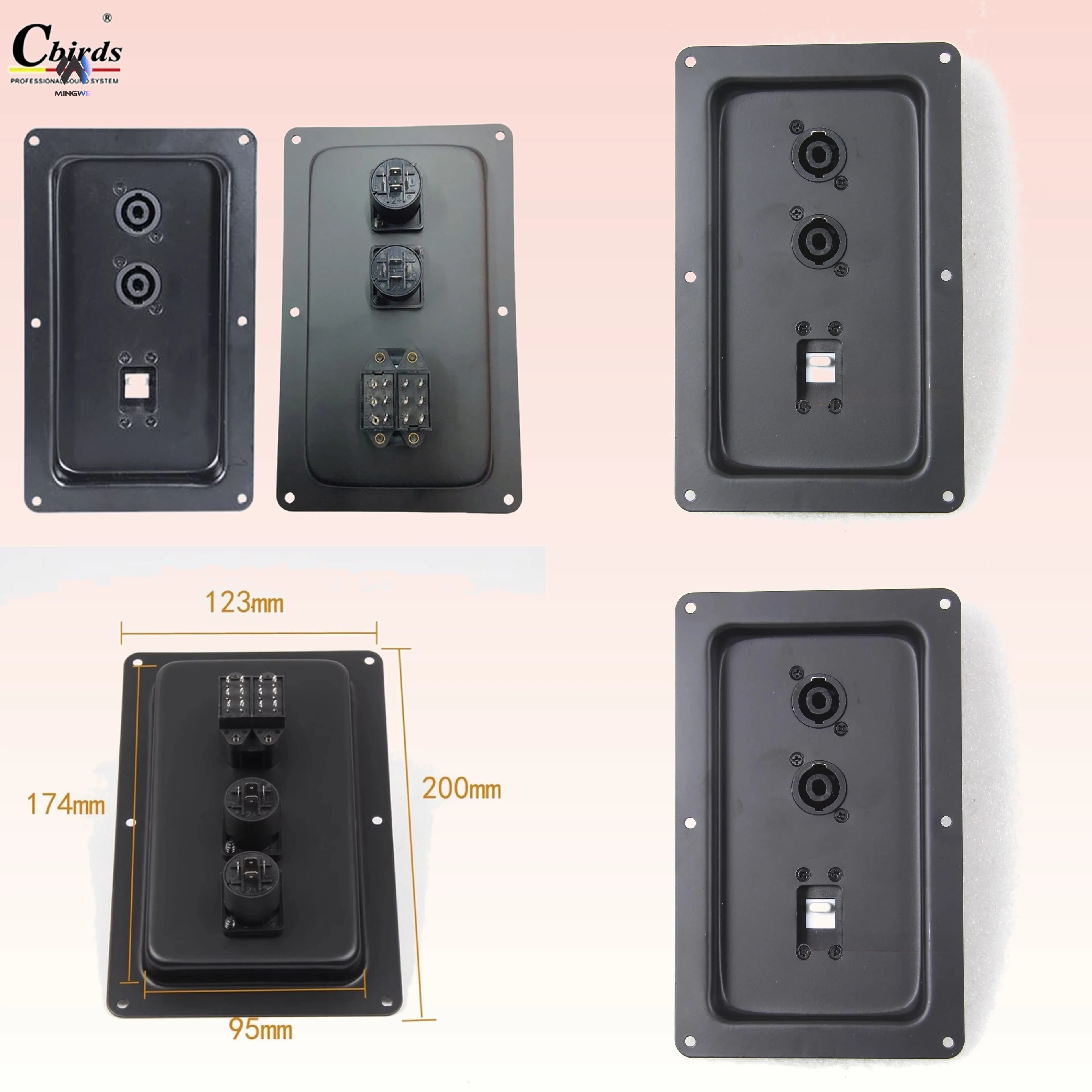 MW Audio 2pcs Speaker Junction Box Installation Board Input Wiring Iron Plate Card Faucet Dual 4-Core Ohm Head For Audio Speaker