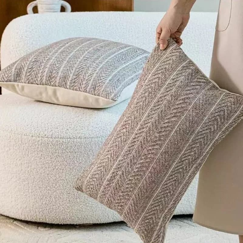 Fodera per cuscino in vita con piccoli punti avorio alla moda, tessuto jacquard, struttura lombare, vendita per pezzo 12x20", set da 1 pz