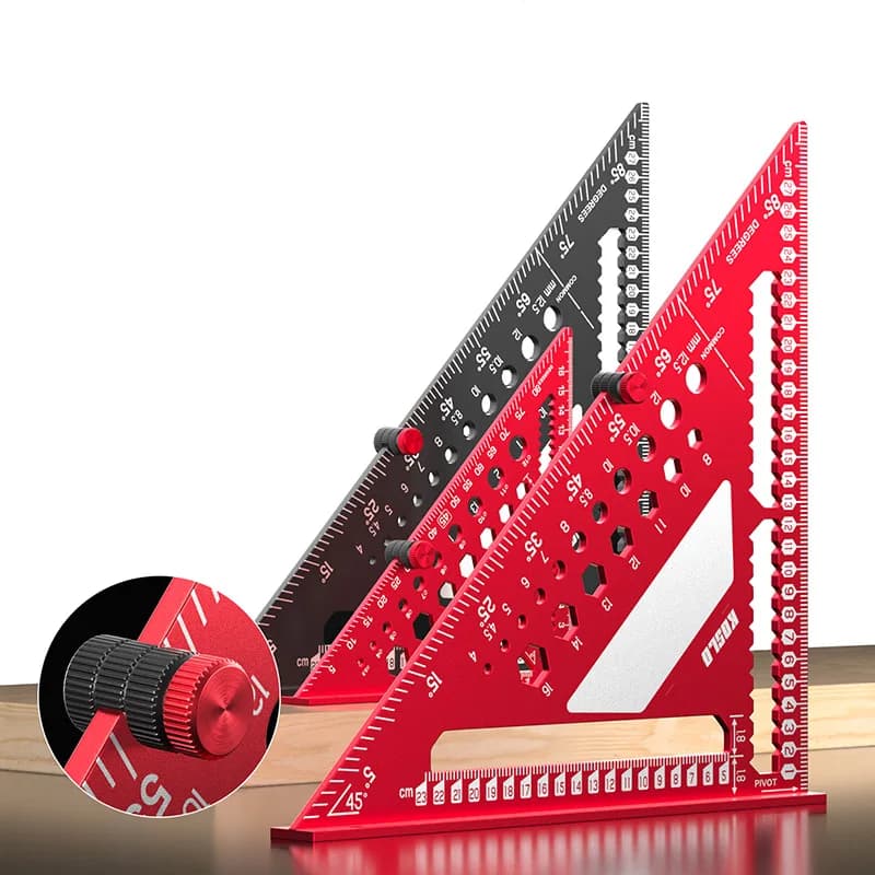 Righello triangolare multiangolo 3D per la lavorazione del legno da 1 pezzo con perno di posizionamento, quadrato per carpenteria con righello per marcatura Scribe ad alta precisione