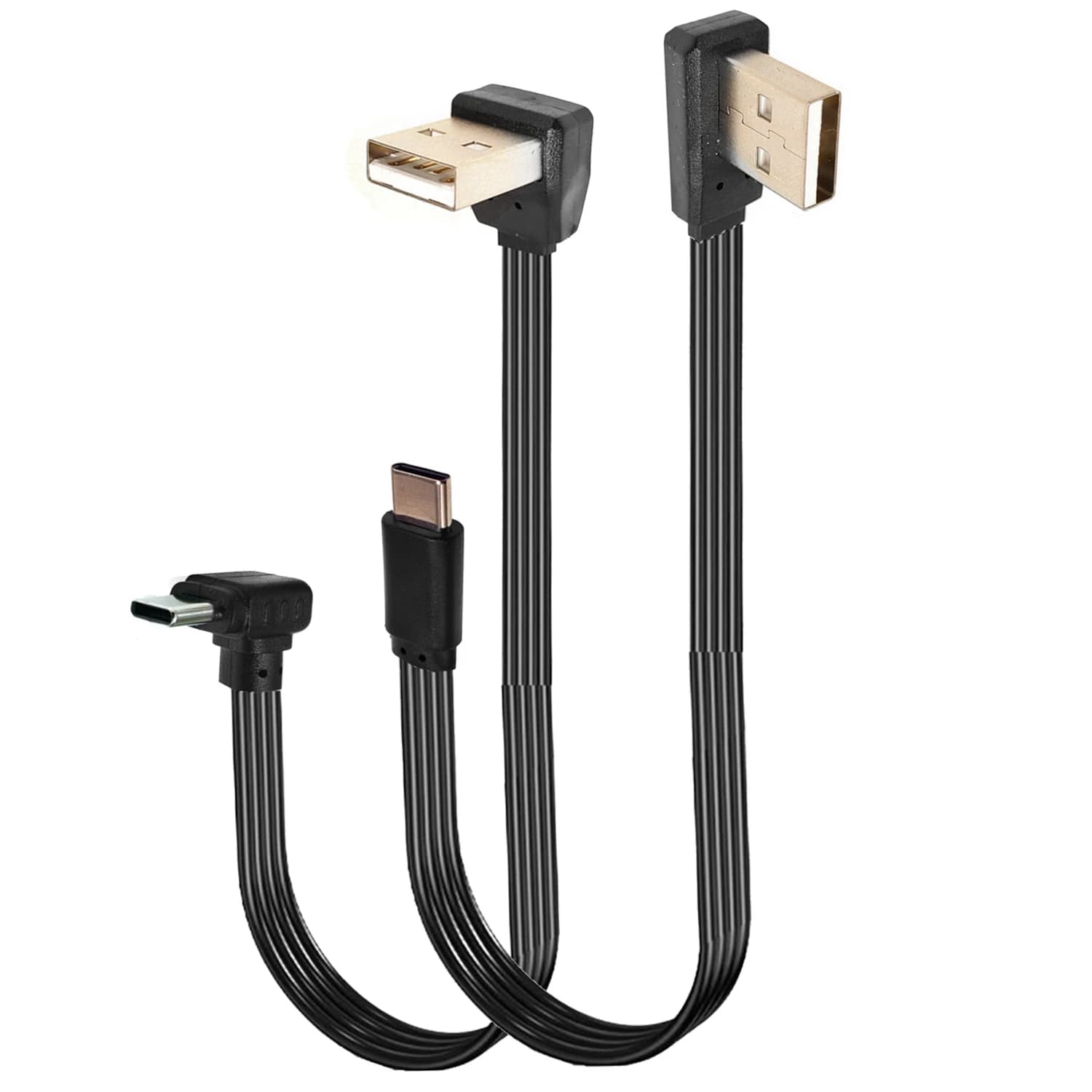Flat data cable 90 degree curve data cable, charging cable, USB AM adapter, C-type Elbow straight end 10CM-100CM
