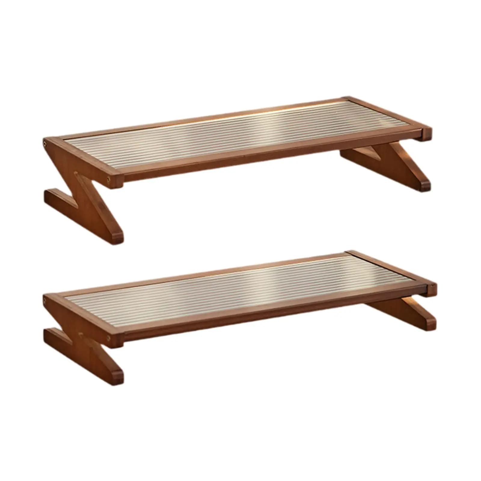 Desktop Monitor Stand Riser Wood Material PC Screen Holder Height Adjustable Storage Rack for Office Use
