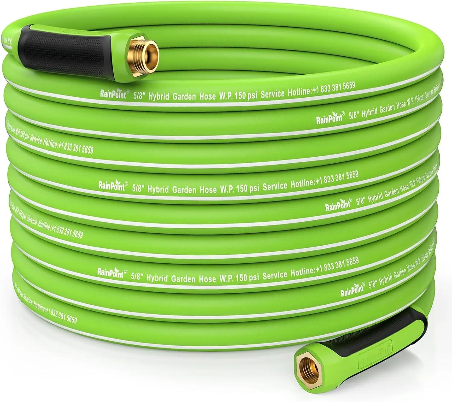 Garden pipe 30m - Light and resistant irrigation pipe with swivel handle - Flexible, hybrid rubber, 5/8'', male to female