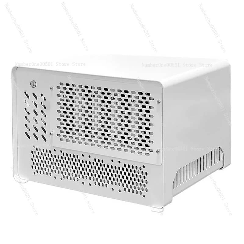 Chassis NAS a 5 Dischi, Computer Desktop per Archiviazione File, Alimentatore 1U, ITX Full Height PCIe, Desktop Compatto