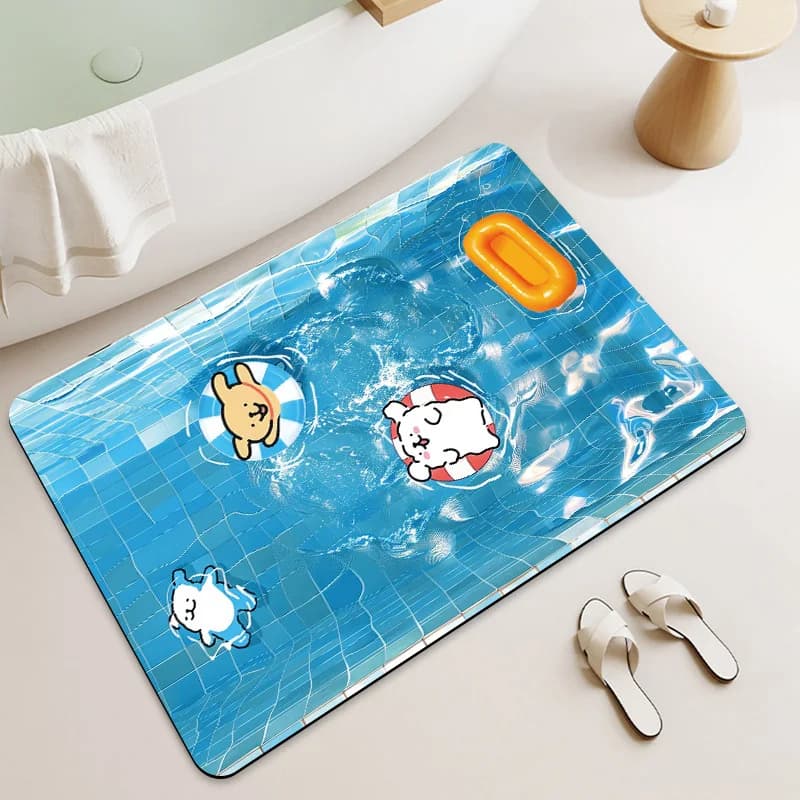 VIKAMA Tappetino da bagno con fango diatomee Linee Tappetino per porta antiscivolo per cani Tappetino morbido e carino Tappetino assorbente ad asciugatura rapida