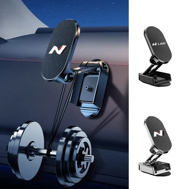 Magnetic Car Phone Holder Magnet Mount Smart phone Mobile Stand Cell GPS Support For Hyundai N Nline Logo Accent Tucson I20 I30