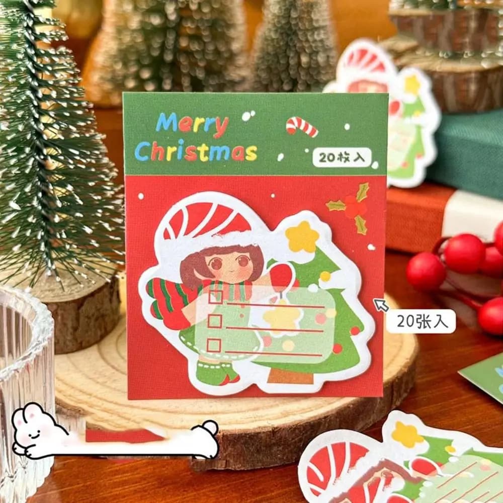Note adesive natalizie di Natale Babbo Natale N volte Blocco note natalizio Mini adesivo Blocco note portatile Lascia messaggi