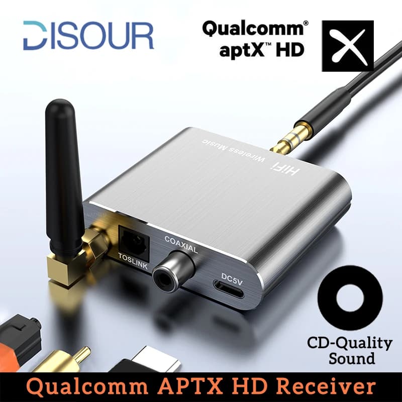 Ricevitore Wireless CSR APTX-HD BT 5.2 adattatore Audio Stereo HiFi supporto fibra ottica coassiale aptX-LL per amplificatore TV per cuffie