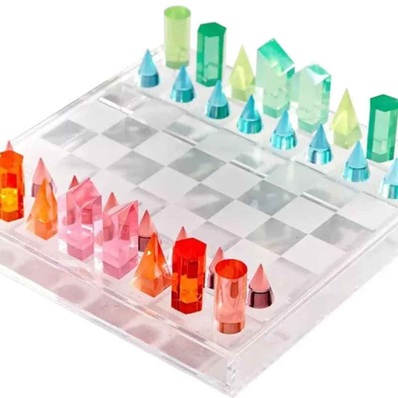Gioco da tavolo in acrilico Gioco di scacchi Lucite Set di scacchi Deluxe