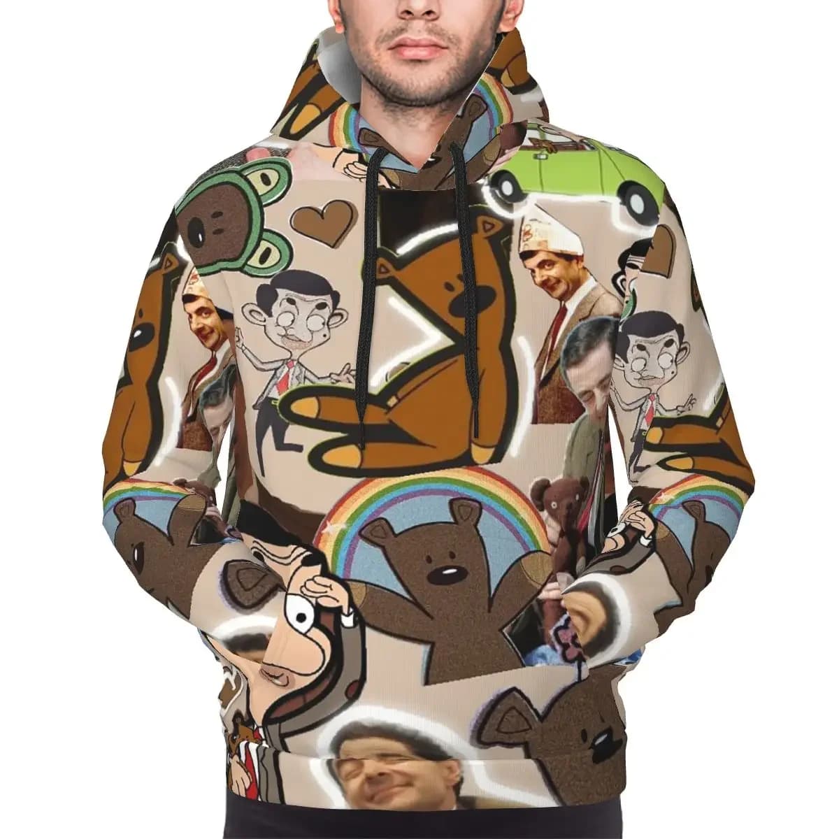 Mr. Bean Cartoon Felpe con cappuccio Harajuku Pullover Autunno Inverno Uomo Donna Felpa Top a maniche lunghe