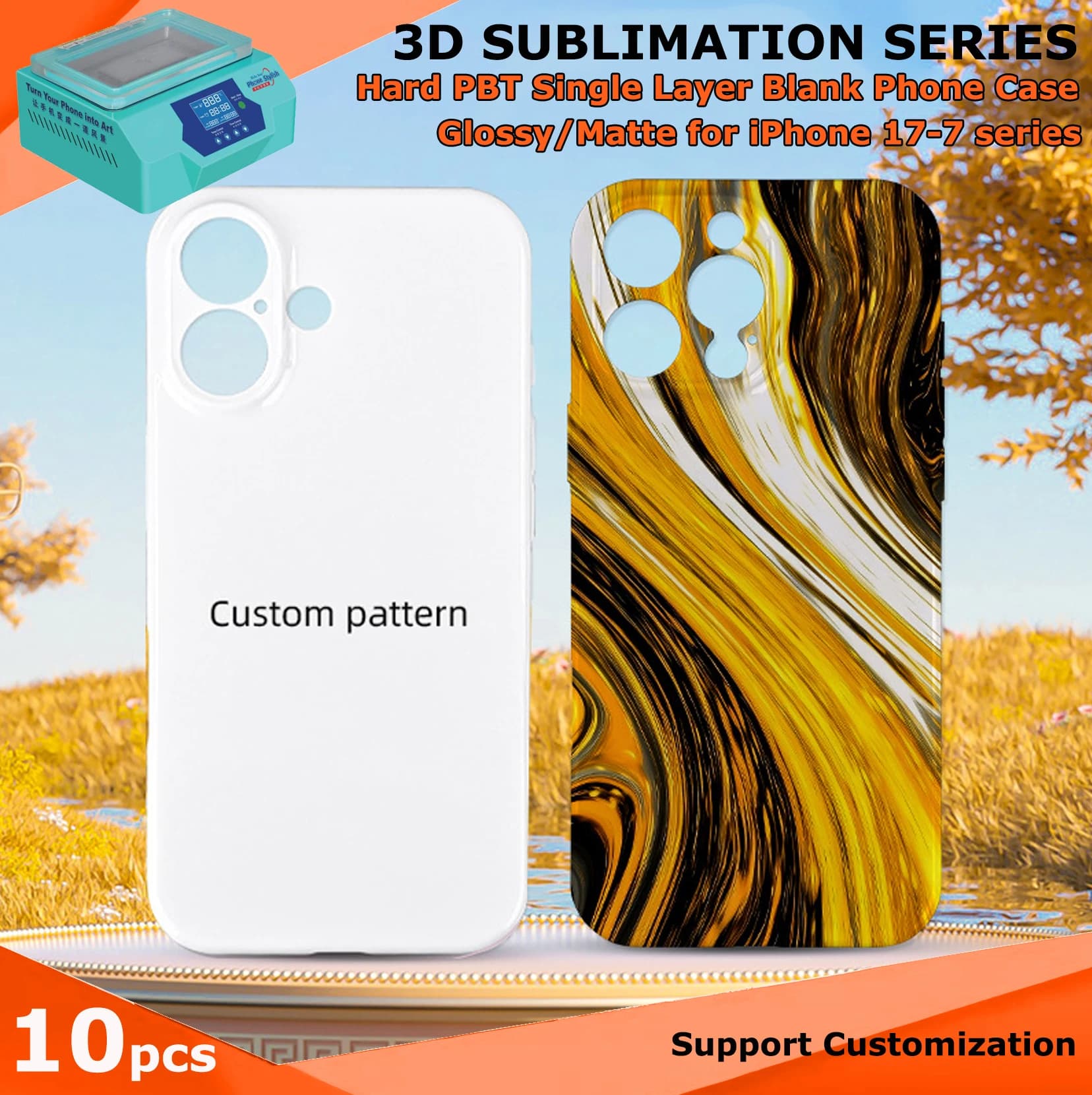 Fonlyu 10 pz Trasferimento di Calore PBT Custodia Dura In Bianco Del Telefono Macchina di Sublimazione 3D Uso Della Copertura Del Telefono per iPhone 17 16 15 14 13 12 pro max
