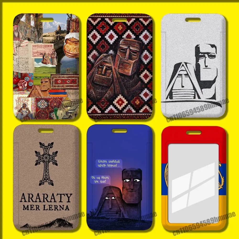For Armenia Artsakh Passport Flag Cross Employee ID Card Holder Office Badge Student Bank Work Credit Holders Hard Case Shell