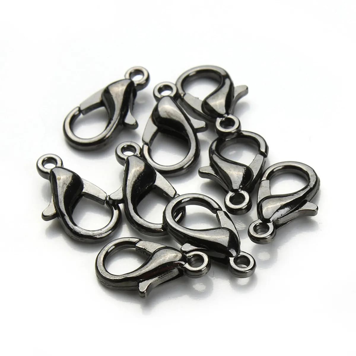 20 Pack Black Metal Chain Combination Set 2.5mm Wide Cable Chain 10M Lobster Clasps 50 Closed Rings Jewelry Making DIY Necklace