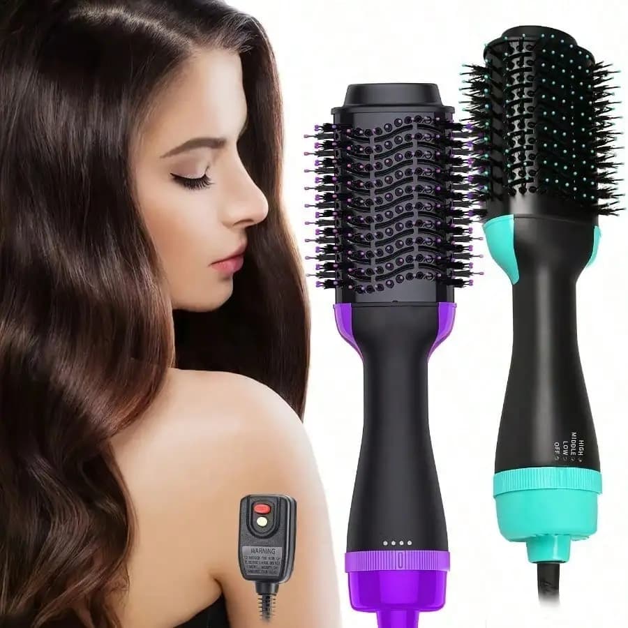 Set Spazzola ad Aria Calda e Asciugacapelli 4-in-1 | Combinazione di funzioni per arricciare, stirare, asciugare e acconciare (include spazzola in ceramica rotante) |