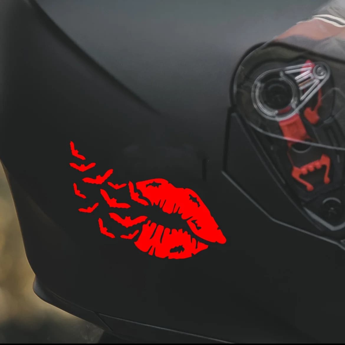 1PC Creative Red Pattern Vinyl Sticker Waterproof Decor For Car Truck Bumper Window Motorcycle Helmet Fuel Tank Decal