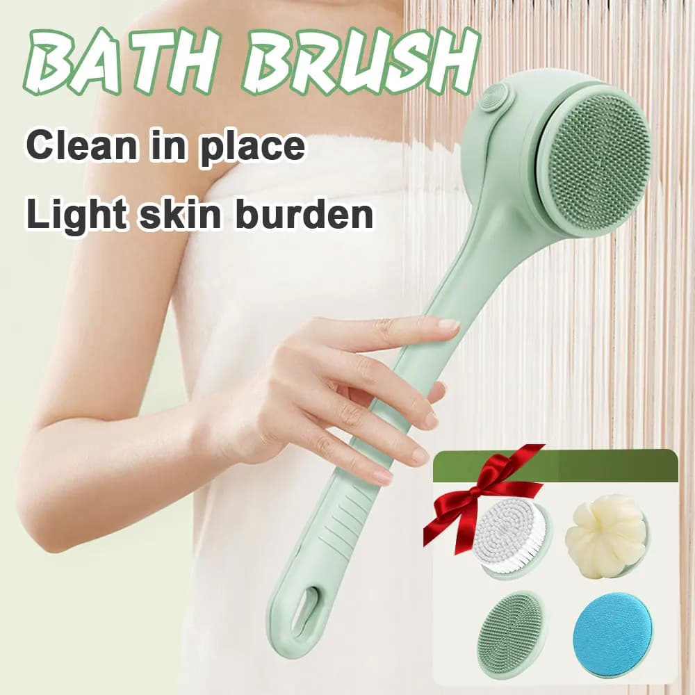 Spazzola da bagno elettrica in silicone 4 in 1, spazzola da bagno elettrica esfoliante per una pulizia profonda e delicata, per la cura della pelle del bagno, uso quotidiano