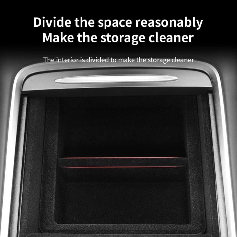 Scatola di immagazzinaggio centrale per auto per Tesla 2021-2023 Model3 Y Contenitore per organizer Floccaggio Custodia per interni auto
