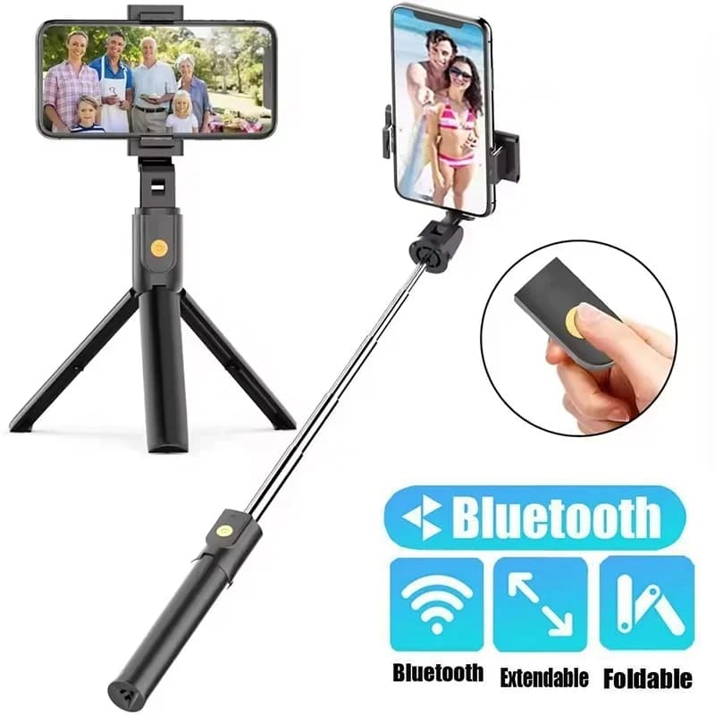 Foldable Wireless Selfie Stick Tripod Stand Remote Control Extendable Portable Tripod For iPhone Xiaomi Huawei For Shooting Live