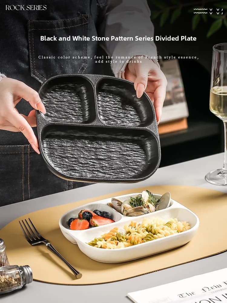 Divided Plate for Lower Dinner Carbohydrate Content, Diet Diet Plate for Adults, Diet Plate for Weight Loss, Individual portion of Snail Sir