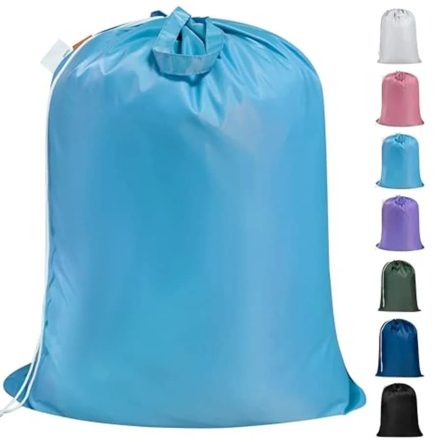 Extra Heavy-Duty Laundry Bag with Handles,,28x36" Extra Large, Name ID Tag, Machine Washable, Reinforced Handles, Drawstring Cl