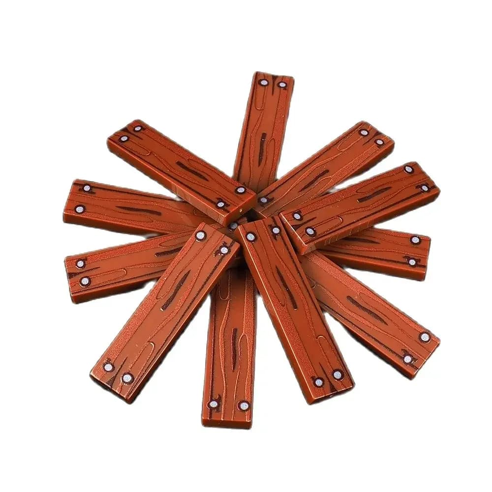 MOC 10 Pezzi Blocchi da Costruzione con Motivo a Grana di Legno 63864, Accessori Compatibili 2431, Giocattoli Fai-da-Te per Bambini