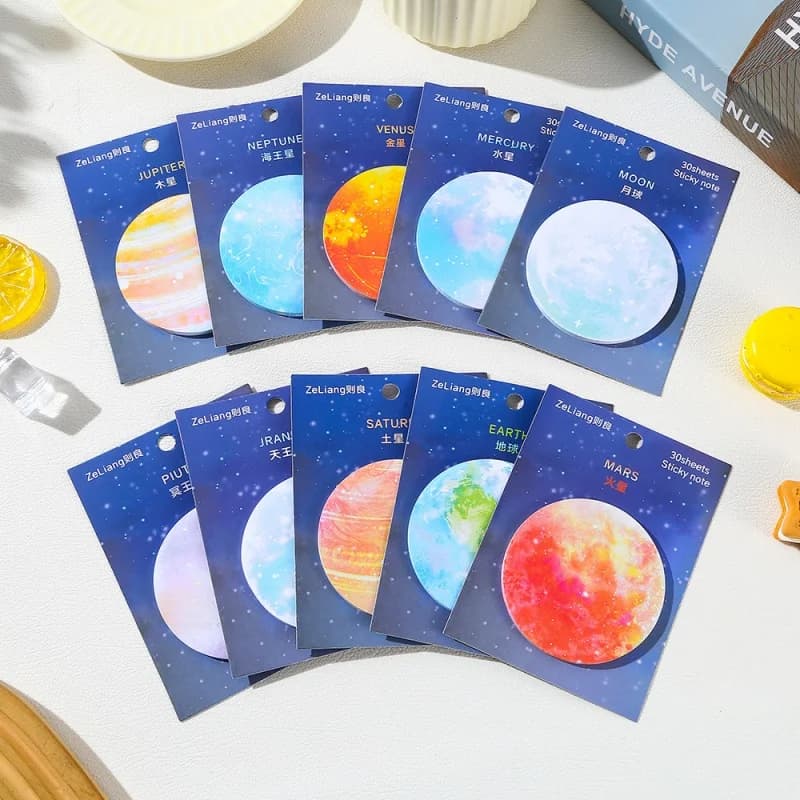 40 pz/lotto Kawaii Planet Memo Pad Creativo N Volte Etichetta di Cancelleria Blocco Note Segnalibro Materiale Scolastico Postale