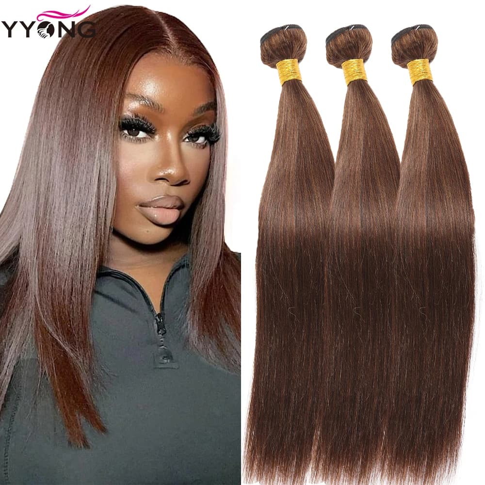 Yyong # 4 Headband Peruvian Brown, 100% Human Hair, 1/3 Fasci, Natural Color, Extension Remy 8-20 Inches