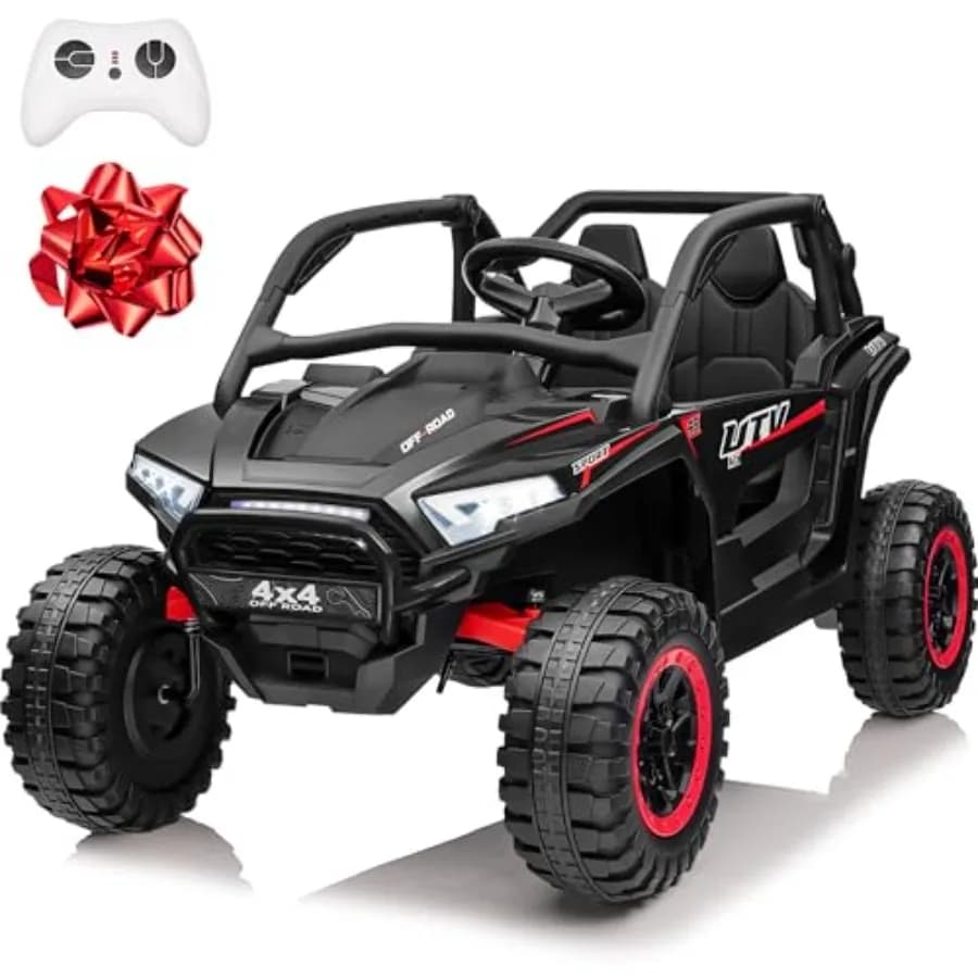 Auto Elettrica 24V a 2 Posti XL Fuoristrada UTV con 4 Motori RMP2000W, Telecomando, Regalo, Bluetooth, Musica, Luci LED, 24 Volt R
