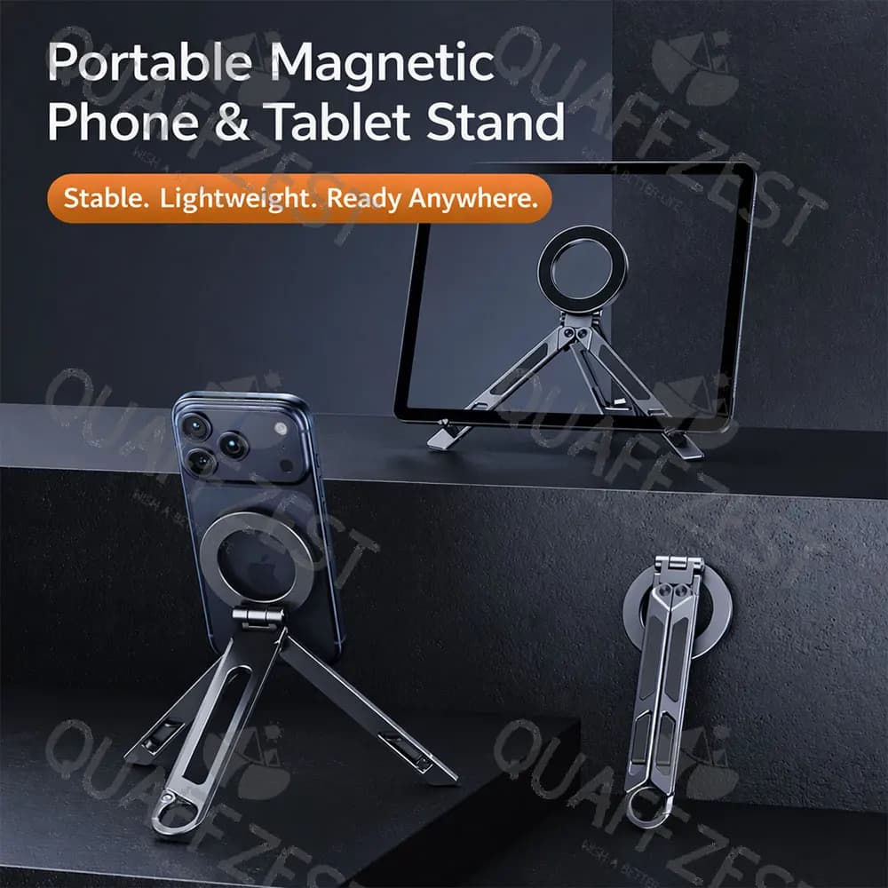 Aluminum Alloy Portable Foldable Magnetic Bracket Support For Magsafe Tripod for IPhone & Android Phone Travel Video Holder