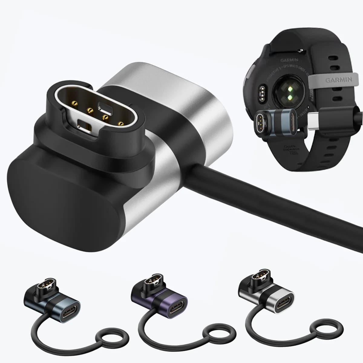 Cavo di ricarica USB-C portatile per Garmin Fenix 7 7S 7X 6 6S 6X 5 5S 5X Venu 2 2S - Adattatore convertitore di carica per Smartwatch