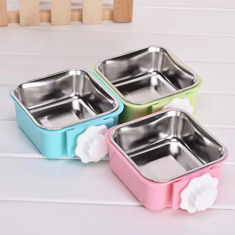 Forniture per animali domestici Ciotola per animali domestici sospesa in acciaio inossidabile Ciotola per cani Ciotola per cibo per gatti Ciotola sospesa fissabile per uso alimentare