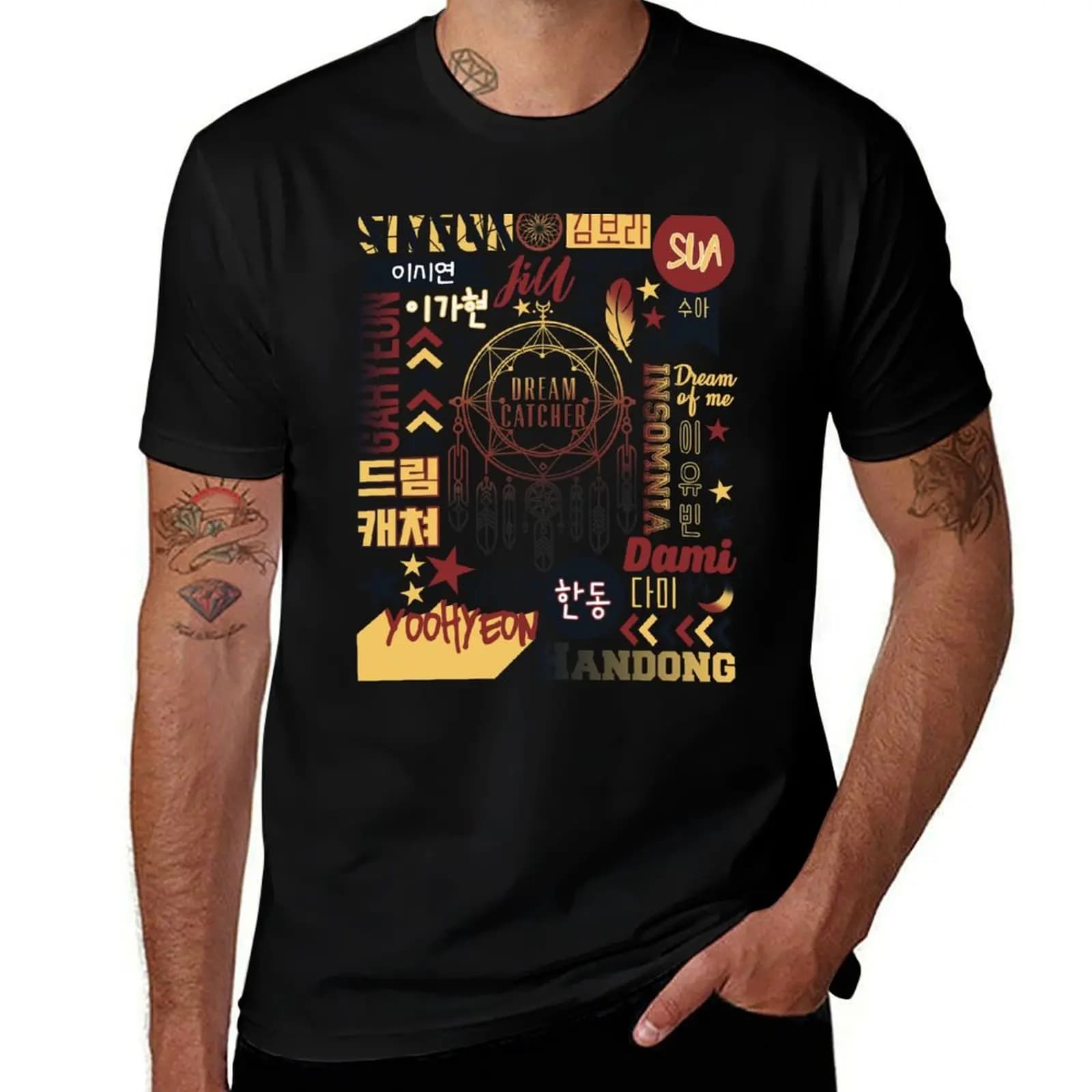 DreamCatcher Collage T-Shirt Fashion Simple Casual Tee Shirt T-Shirt