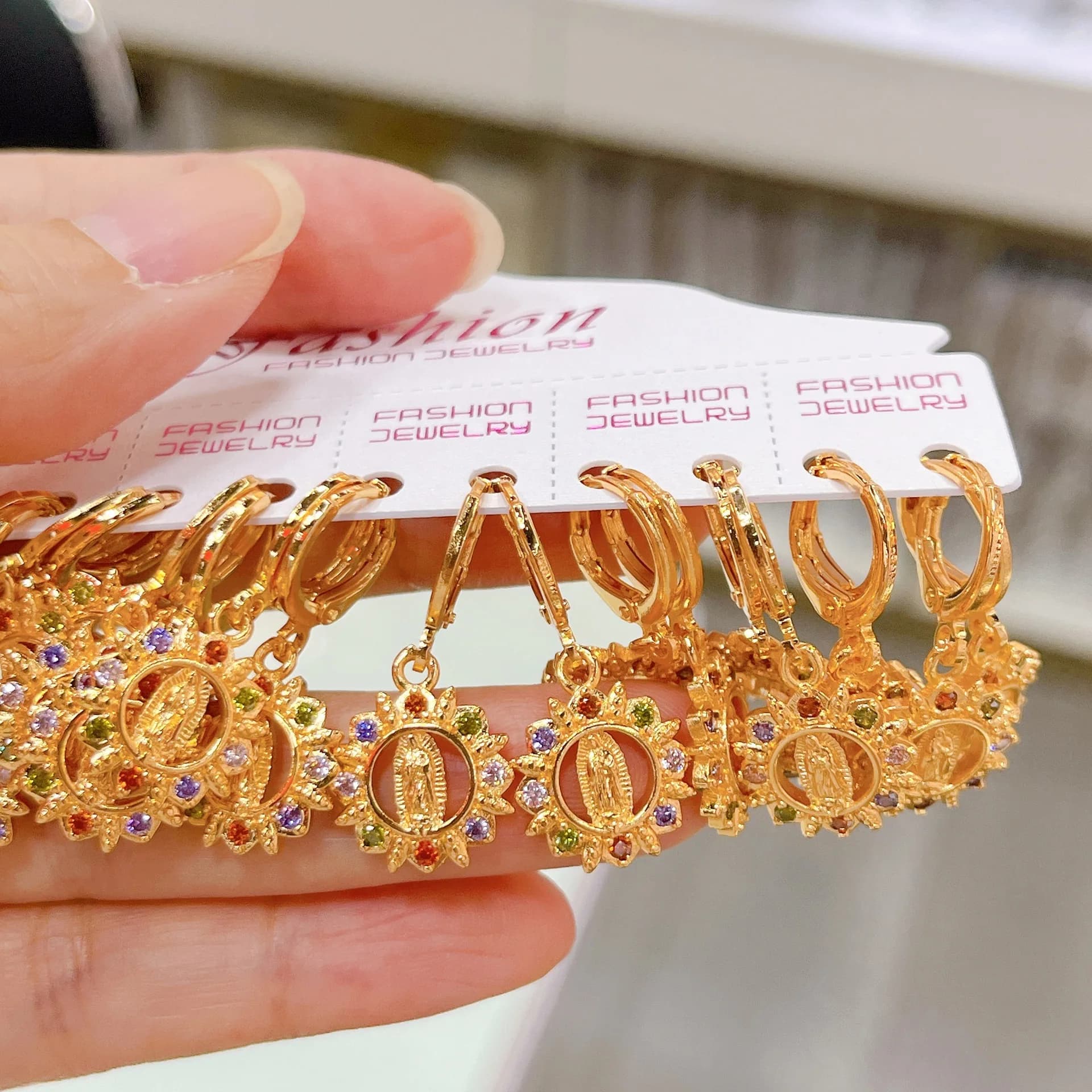 12 Paia di Orecchini Pendenti da Donna alla Moda in Ottone Elettroplaccato con Zirconia Micro-Incastonata, Accessori Gioiello Regalo di Nozze