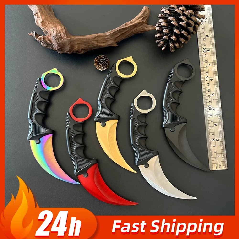 Karambit da 19 cm per il gioco GO, coltello a artiglio per allenamento all'aperto, modello di arma non affilata, ornamento, regalo di compleanno per ragazzo