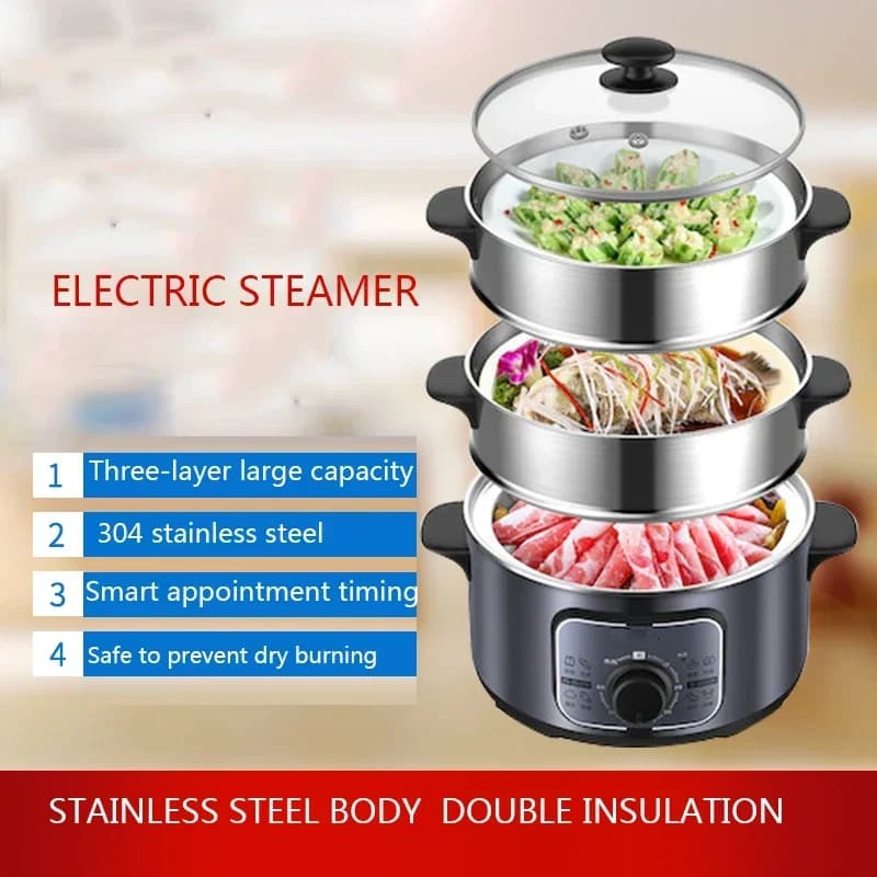 Electric heating lunch box, 220V, 1500W,mini rice cooker, suitable for dumplings,soup,porridge,cooking,food steamer and heater