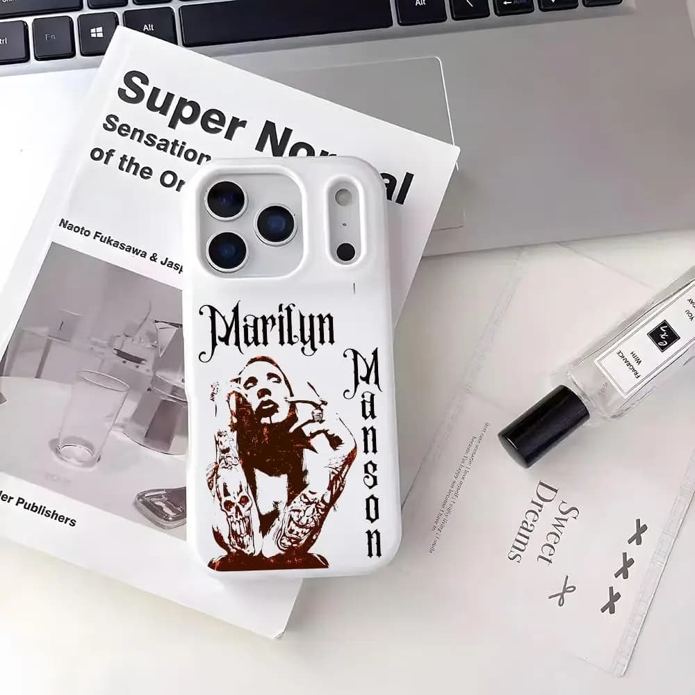Cover for iPhone Singer M-Marilyn Manson for iPhone 17 16 15 14 13 12 11 Pro Max Plus Mini, gel soft shockproof transparent case