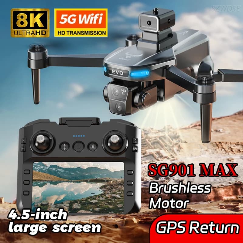 2025 ZLL SG901 MAX GPS Drone 8k Doppia Fotocamera Antenna FPV Grande Schermo di Controllo Remoto NO/64G Scheda 5G WIFI GPS RC Quadcopter Dron