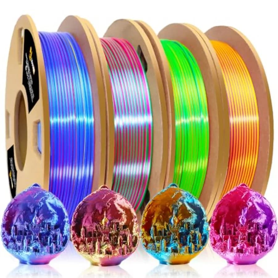 3D PLA Filament 1.75mm Bundle, Tricolor 3D Printer Filament Bundle, Rainbow Silk PLA Filament Bundle, PLA Filament for 3D Print