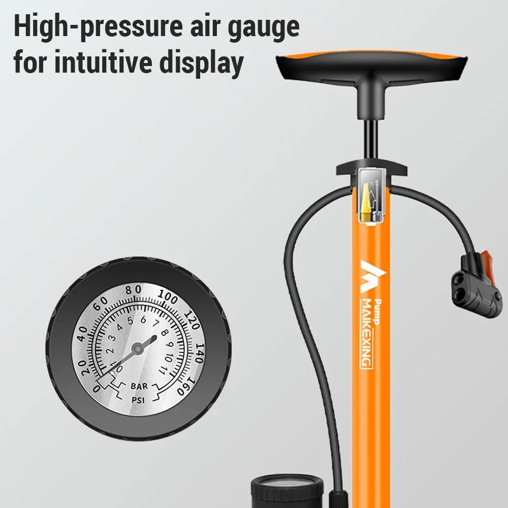 Portable Bike Pump 160PSI High‑Pressure Bicycle Inflator 3‑in‑1 Nozzle Schrader Presta Valve MTB Sports Road Ball Cycle Accessor