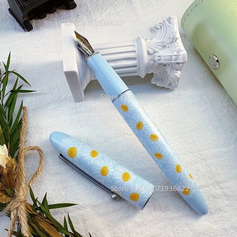 Hongdian C3 Metal Fountain Pen Natural Oil Painting Series 5# EF F Blade Long Knife Nib School Office Writing Supplies Gift Pens