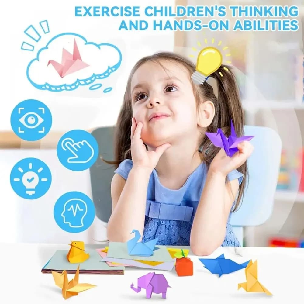 100Pcs Double Side Square Origami Paper 20 Colors Solid Color Folding Paper Colorful DIY Handmade Scrapbooking Craft Decor