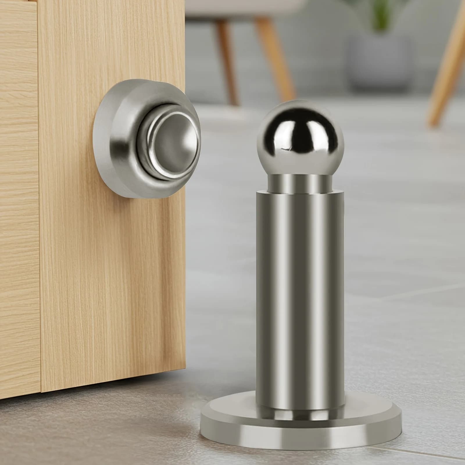 1PCS Stainless Steel Door Stopper Bathroom Magnetic Door Stop Heavy Duty Floor Wall Mount Wind-Proof Door Holder Hardware