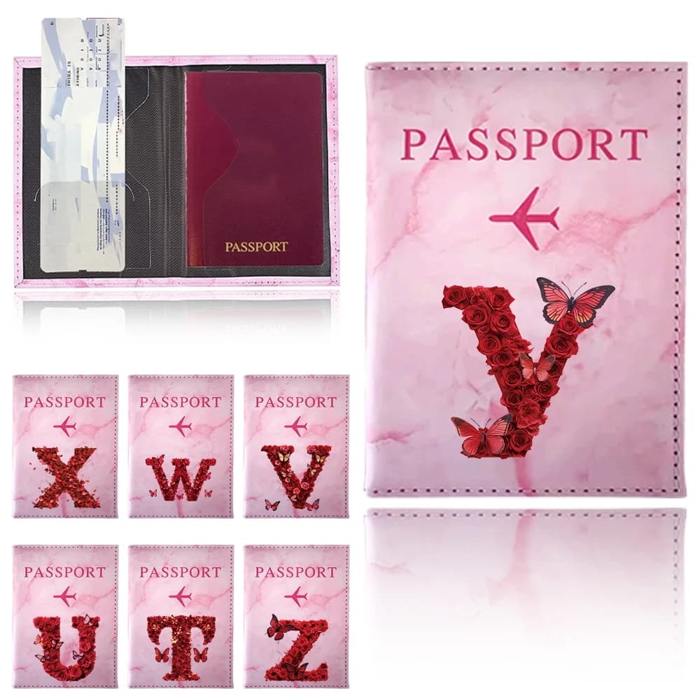 Porta Passaporto Elegante, Serie Rose Rosse, Unisex, Porta Documenti e Carte di Credito