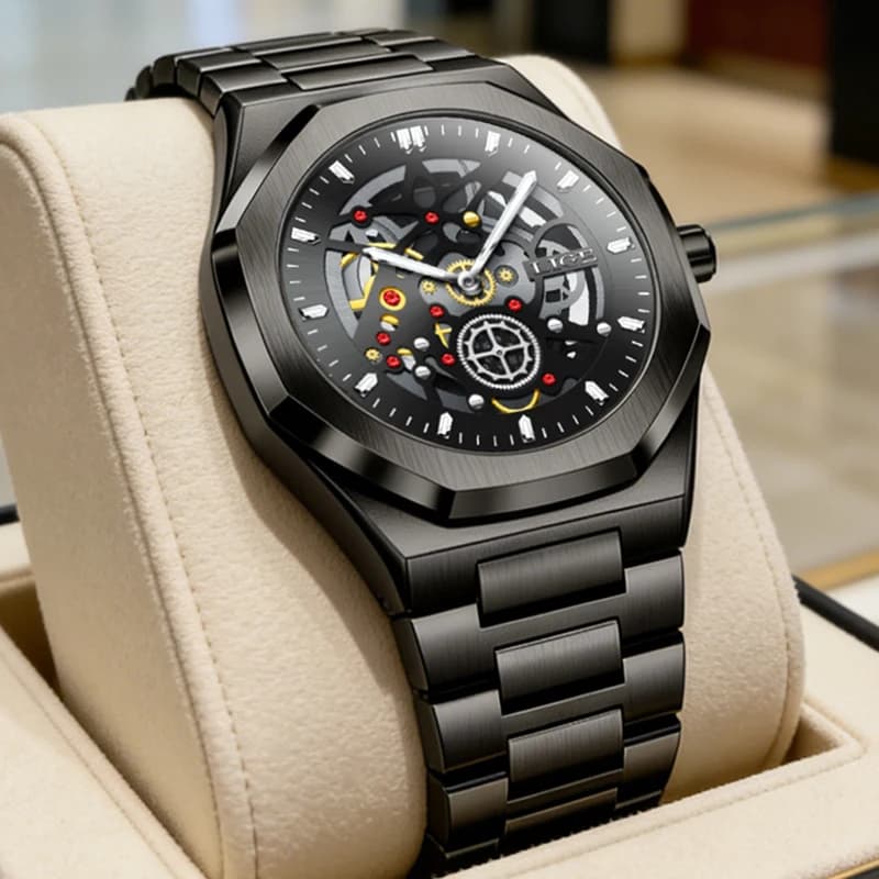 Orologi di Lusso LIGE per Uomo, Orologi da Polso al Quarzo con Numeri Arabi, Impermeabili 30M, Luminosi, in Acciaio, Regalo per Uomo d'Affari, Reloj 2026